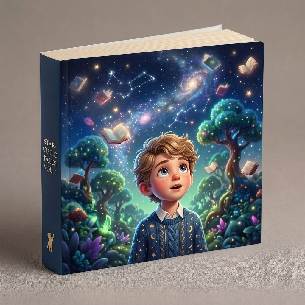 Softcover personalized children's book cover with one child hero