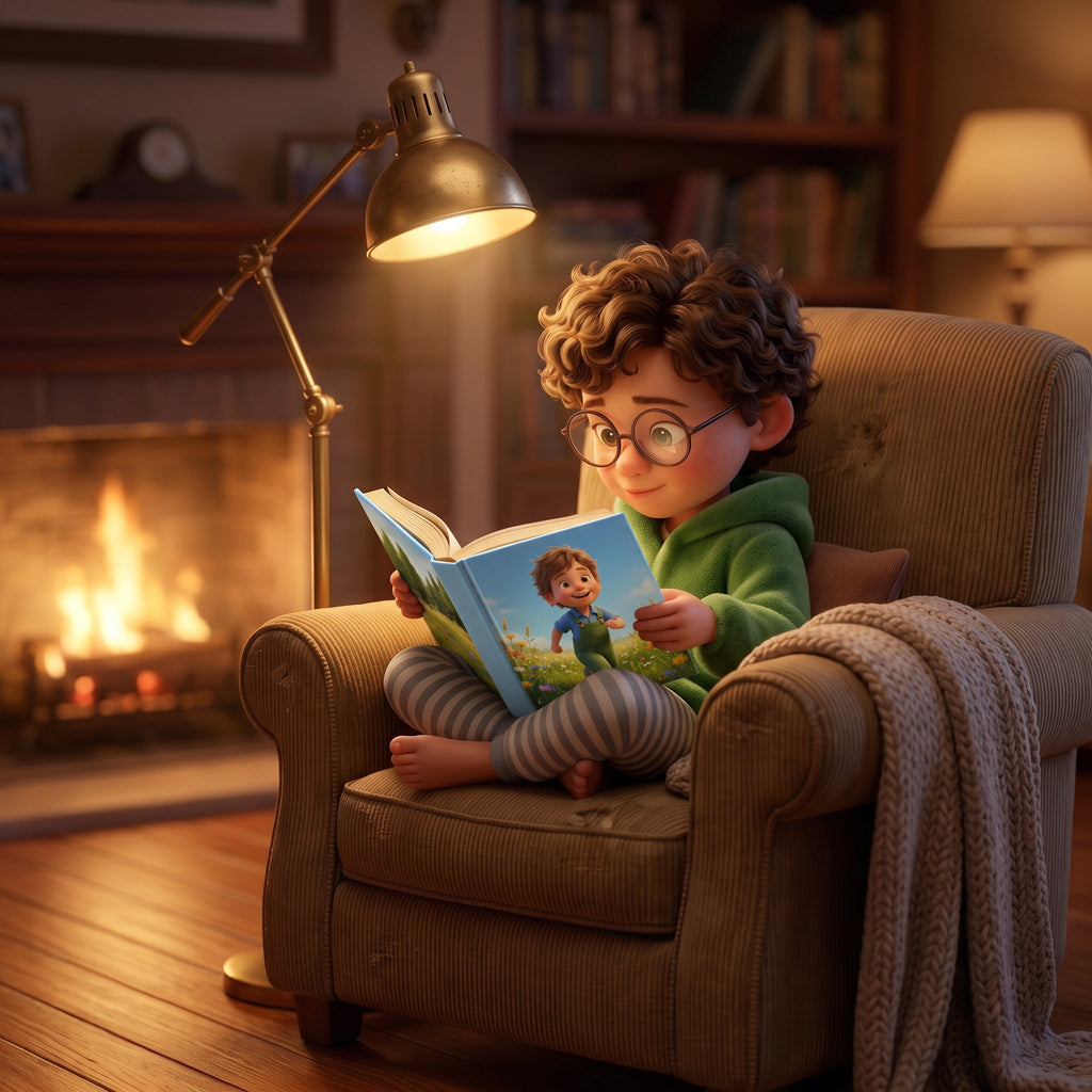 Child reading their personalized Qissa storybook